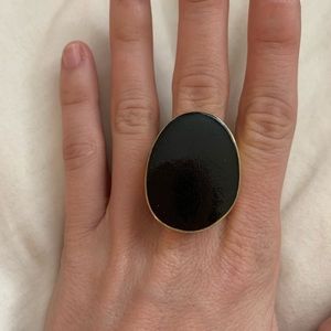 Black and gold cocktail ring